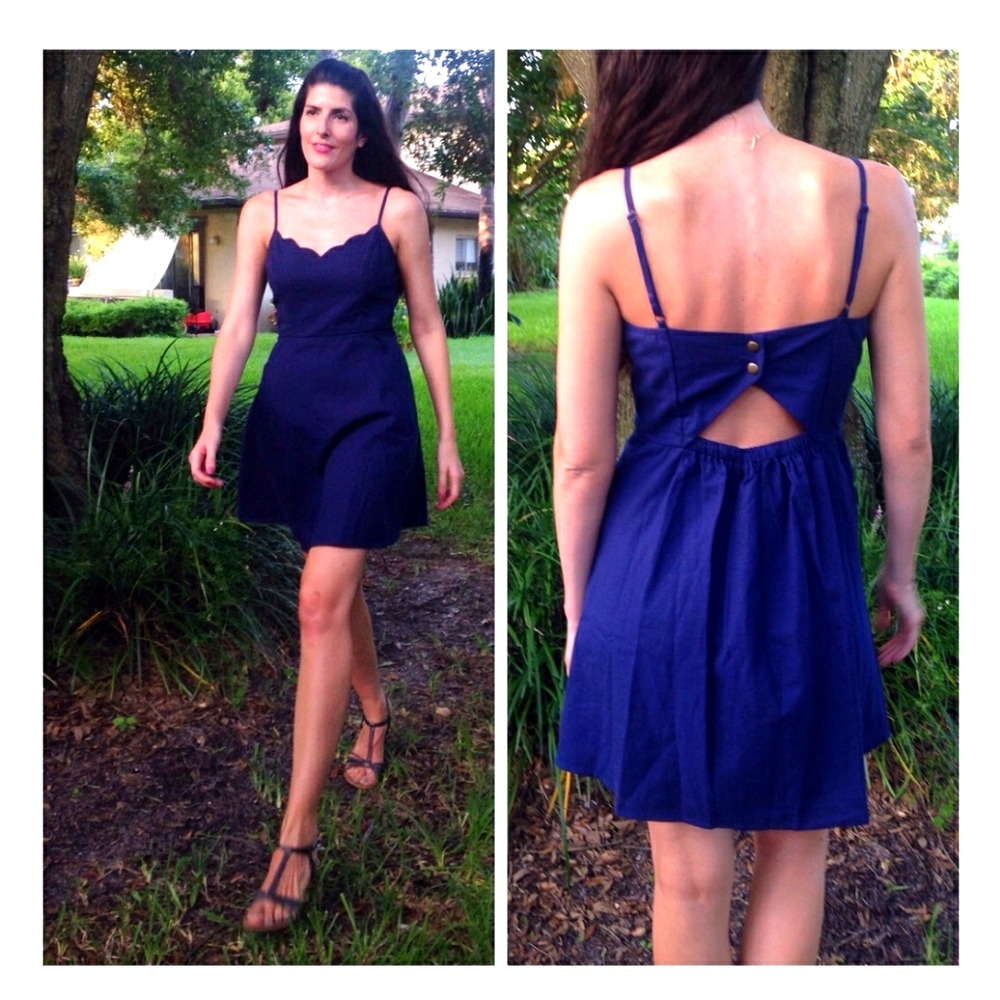 NWR STITCH FIX navy Pixley linen dress